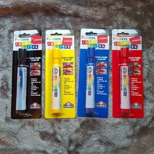 Elmers Painter Color Cutters - Red, Black, Yellow, Blue 2000s Art Supplies NOS